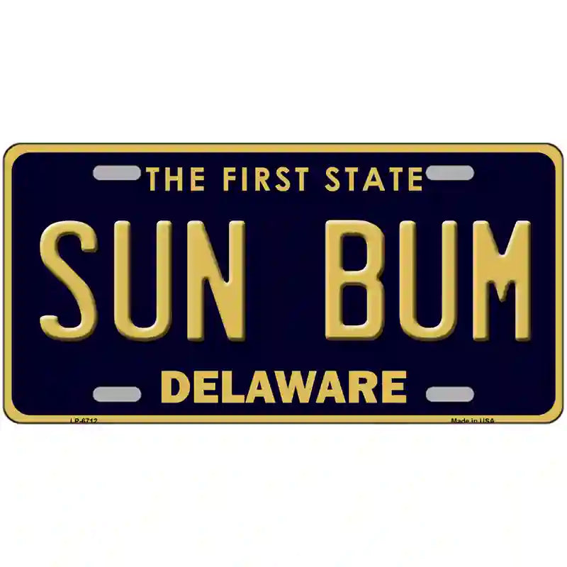 Sun Bum Delaware Novelty Metal License Plate 24" x 12" (LLP)