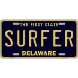 Surfer Delaware Novelty Metal License Plate 24" x 12" (LLP)