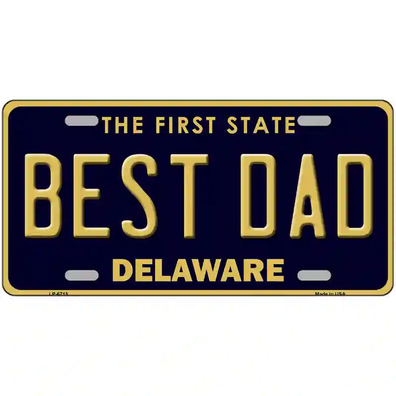 Best Dad Delaware Novelty Metal License Plate 24" x 12" (LLP)