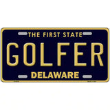 Golfer Delaware Novelty Metal License Plate 24" x 12" (LLP)