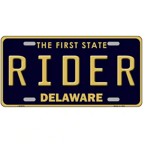 Rider Delaware Novelty Metal License Plate 24" x 12" (LLP)