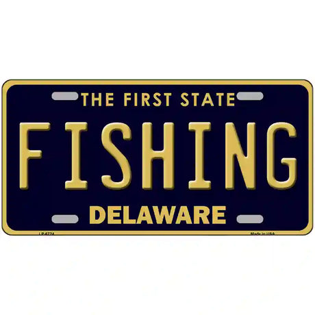 Fishing Delaware Novelty Metal License Plate 24" x 12" (LLP)