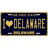 I Love Delaware Novelty Metal License Plate 24" x 12" (LLP)