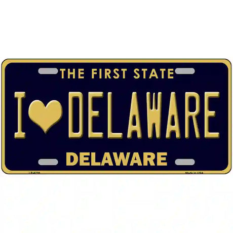 I Love Delaware Novelty Metal License Plate 24" x 12" (LLP)