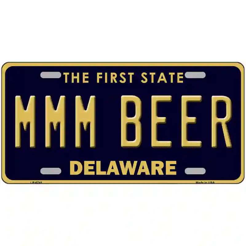 MMM Beer Delaware Novelty Metal License Plate 24" x 12" (LLP)