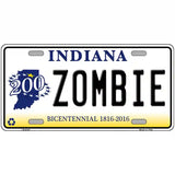 Zombie Indiana Novelty Metal License Plate 24" x 12" (LLP)