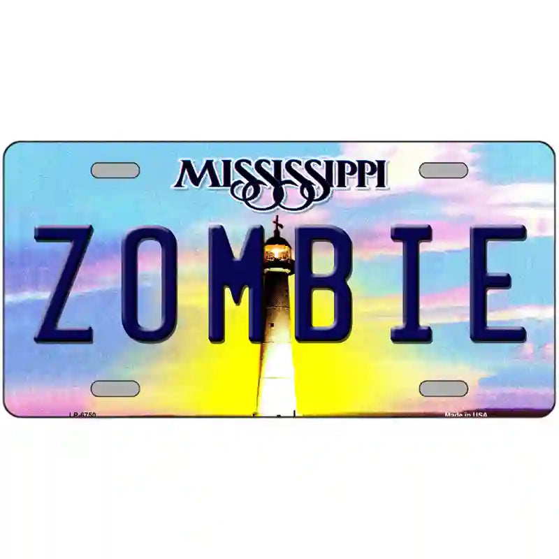 Zombie Mississippi Novelty Metal License Plate 24" x 12" (LLP)