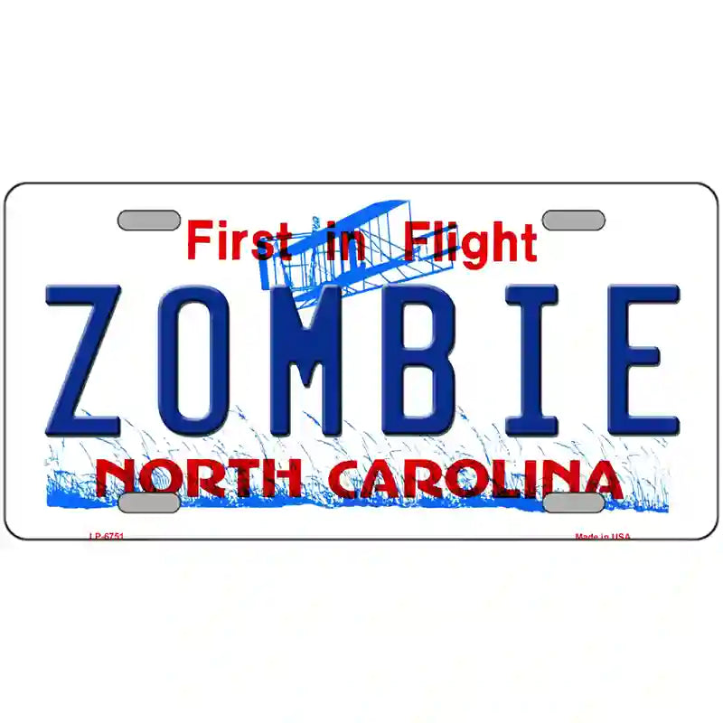 Zombie North Carolina Novelty Metal License Plate 24" x 12" (LLP)