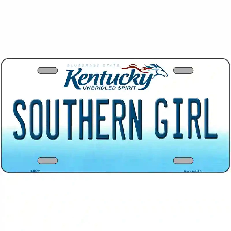 Southern Girl Kentucky Novelty Metal License Plate 24" x 12" (LLP)