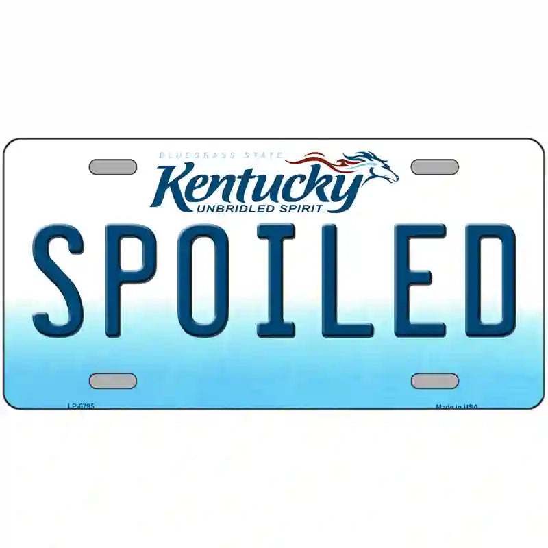 Spoiled Kentucky Novelty Metal License Plate 24" x 12" (LLP)