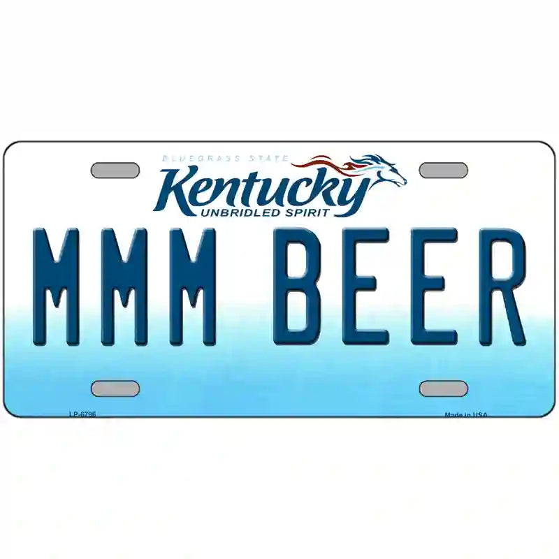 MMM Beer Kentucky Novelty Metal License Plate 24" x 12" (LLP)