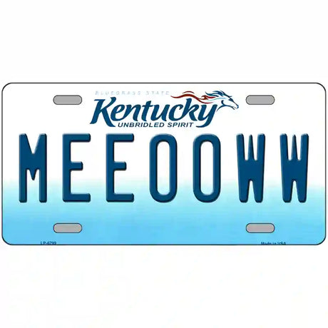 Meeooww Kentucky Novelty Metal License Plate 24" x 12" (LLP)