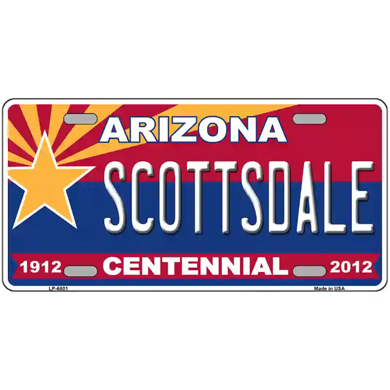 Arizona Centennial Scottsdale Novelty Metal License Plate 24" x 12" (LLP)