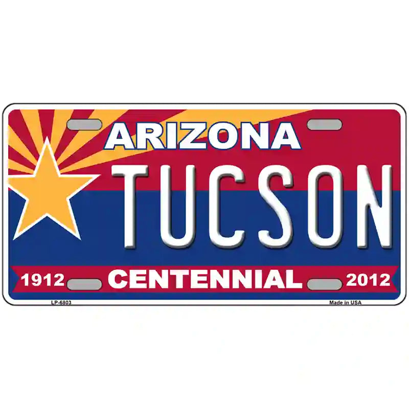 Arizona Centennial Tucson Novelty Metal License Plate 24" x 12" (LLP)