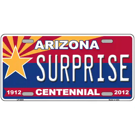 Arizona Centennial Surprise Novelty Metal License Plate 24" x 12" (LLP)