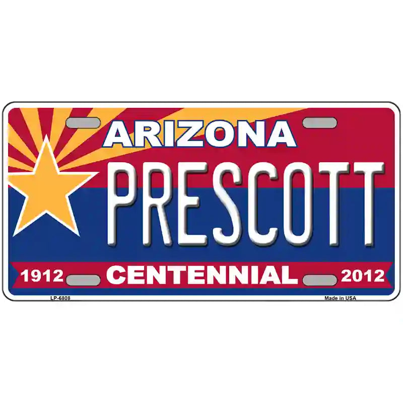 Arizona Centennial Prescott Novelty Metal License Plate 24" x 12" (LLP)