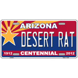 Arizona Centennial Desert Rat Novelty Metal License Plate 24" x 12" (LLP)