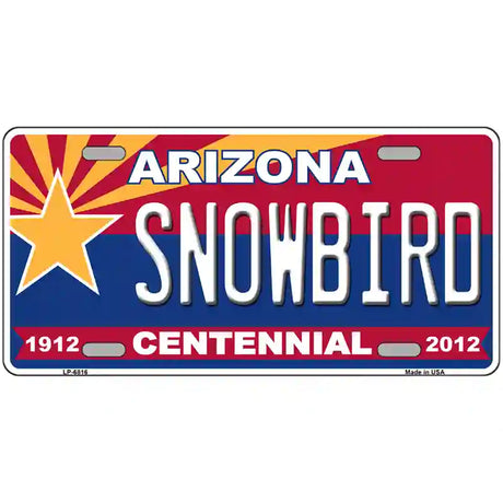 Arizona Centennial Snowbird Novelty Metal License Plate 24" x 12" (LLP)