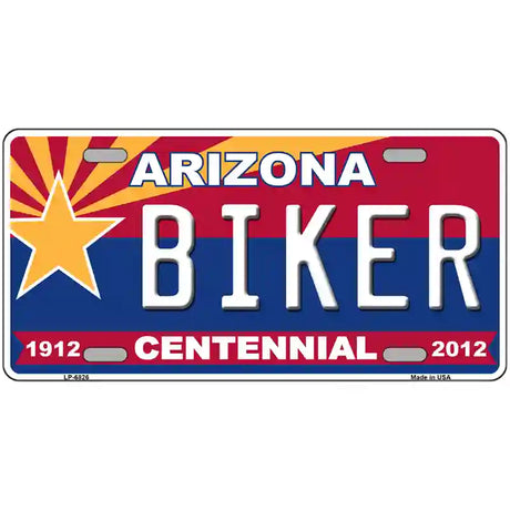 Arizona Centennial Biker Novelty Metal License Plate 24" x 12" (LLP)