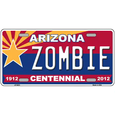 Arizona Centennial Zombie Novelty Metal License Plate 24" x 12" (LLP)