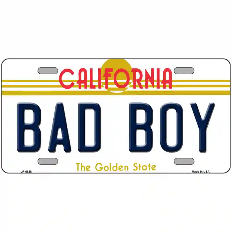 Bad Boy California Novelty Metal License Plate 24" x 12" (LLP)