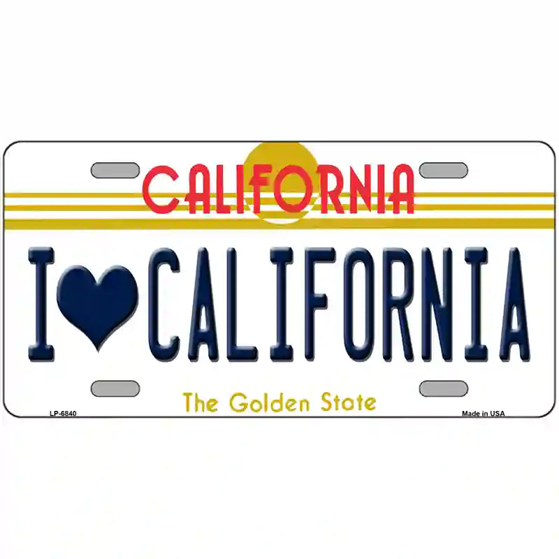 I Love California Novelty Metal License Plate 24" x 12" (LLP)