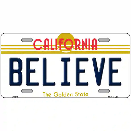 Believe California Novelty Metal License Plate 24" x 12" (LLP)