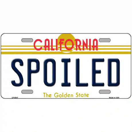 Spoiled California Novelty Metal License Plate 24" x 12" (LLP)