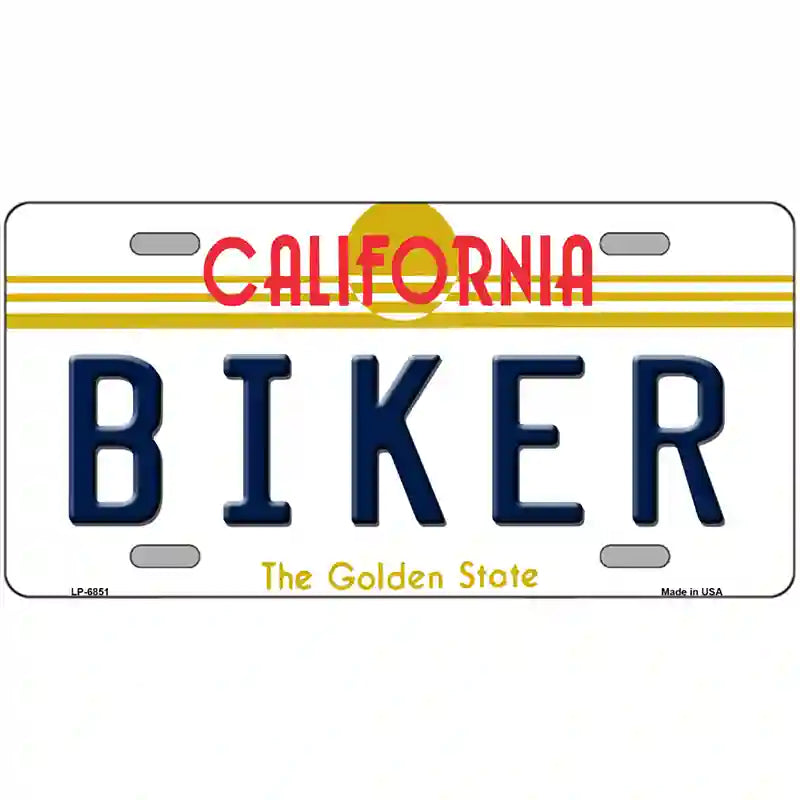 Biker California Novelty Metal License Plate 24" x 12" (LLP)