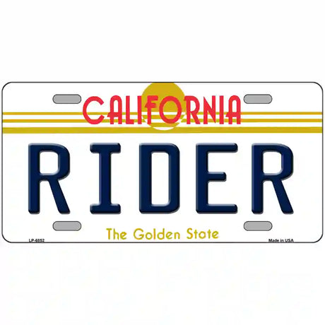 Rider California Novelty Metal License Plate 24" x 12" (LLP)