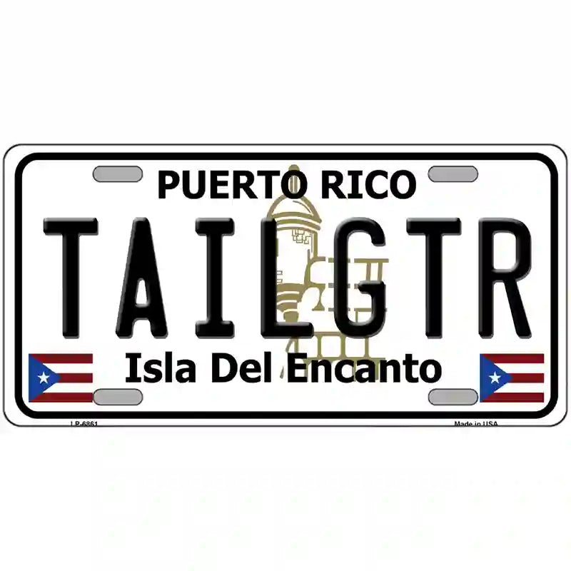 Tailgtr Puerto Rico Metal Novelty License Plate 24" x 12" (LLP)