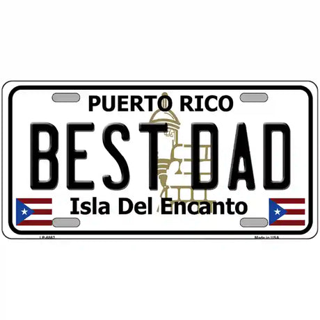 Best Dad Puerto Rico Metal Novelty License Plate 24" x 12" (LLP)