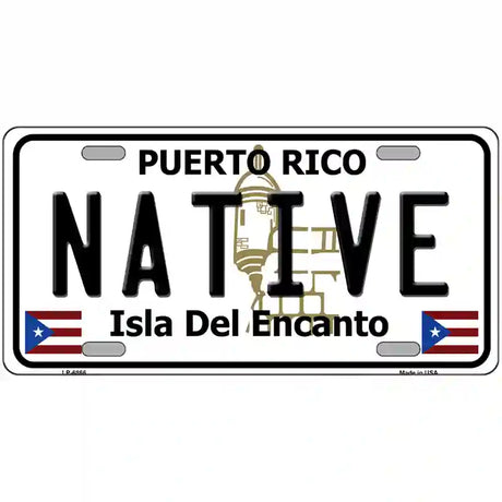 Native Puerto Rico Metal Novelty License Plate 24" x 12" (LLP)