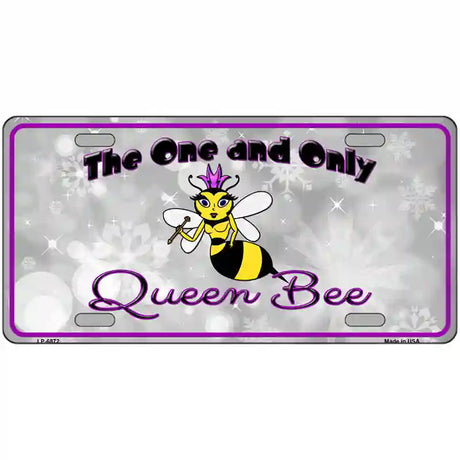 Queen Bee Purple Metal Novelty License Plate 24" x 12" (LLP)