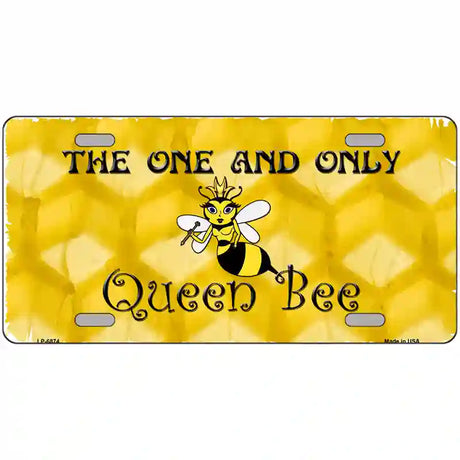 Queen Bee Honey Comb Metal Novelty License Plate 24" x 12" (LLP)