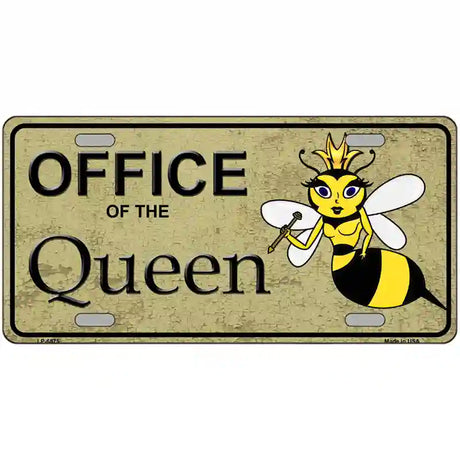 Office Of Queen Bee Metal Novelty License Plate 24" x 12" (LLP)