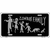 Zombie Family Black Novelty Metal License Plate 24" x 12" (LLP)