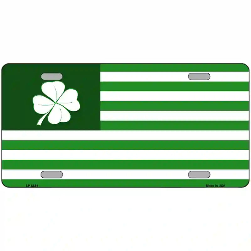 Green Shamrock Flag Metal Novelty License Plate 24" x 12" (LLP)