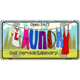 Laundry Self Service Novelty Metal License Plate 24" x 12" (LLP)