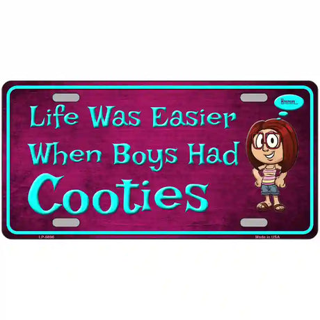 When Boys Had Cooties Novelty Metal License Plate 24" x 12" (LLP)