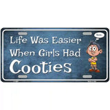 When Girls Had Cooties Novelty Metal License Plate 24" x 12" (LLP)