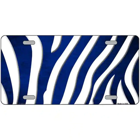 Blue White Zebra Oil Rubbed Metal Novelty License Plate 24" x 12" (LLP)