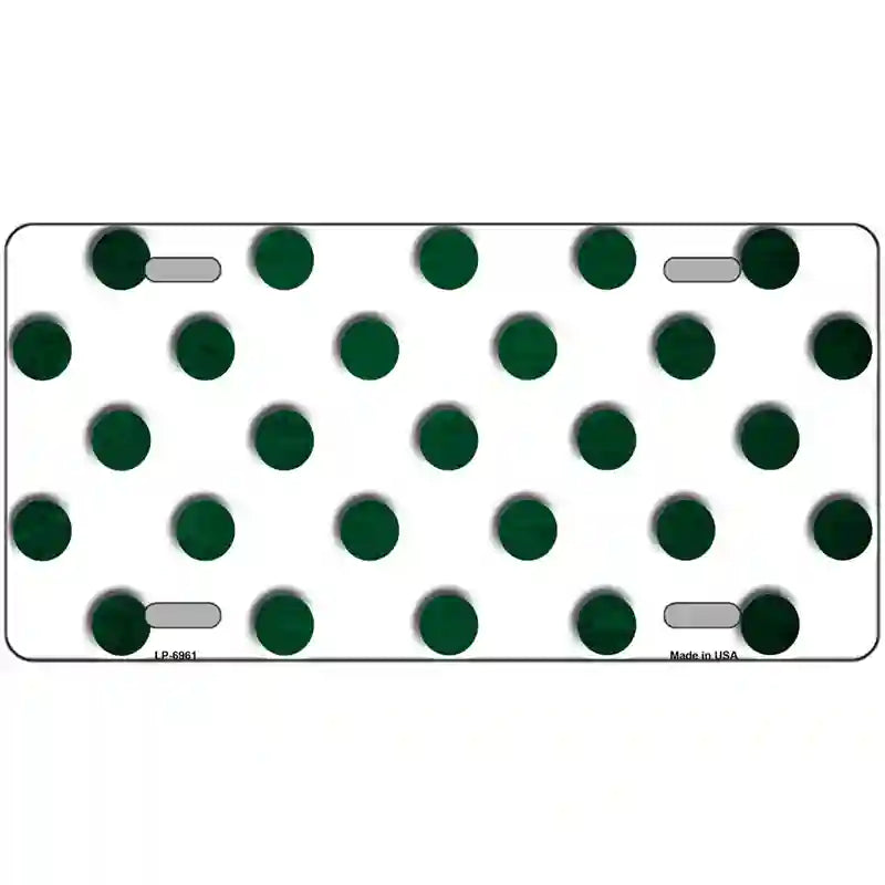 Green White Dots Oil Rubbed Metal Novelty License Plate 24" x 12" (LLP)