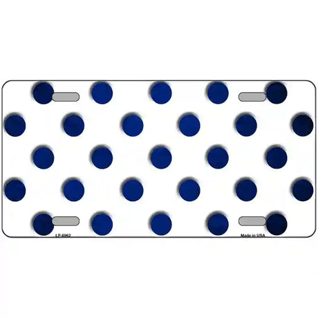 Blue White Dots Oil Rubbed Metal Novelty License Plate 24" x 12" (LLP)