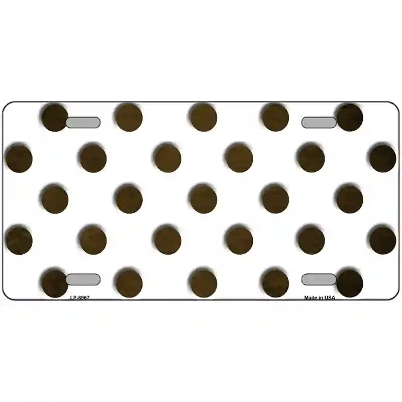 Brown White Dots Oil Rubbed Metal Novelty License Plate 24" x 12" (LLP)