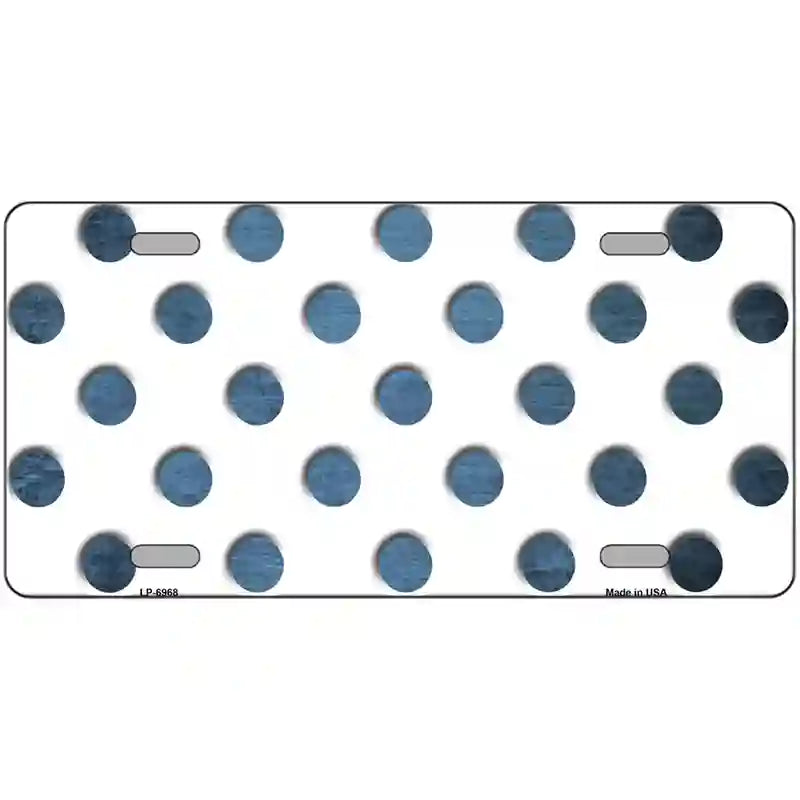 Light Blue White Dots Oil Rubbed Metal Novelty License Plate 24" x 12" (LLP)