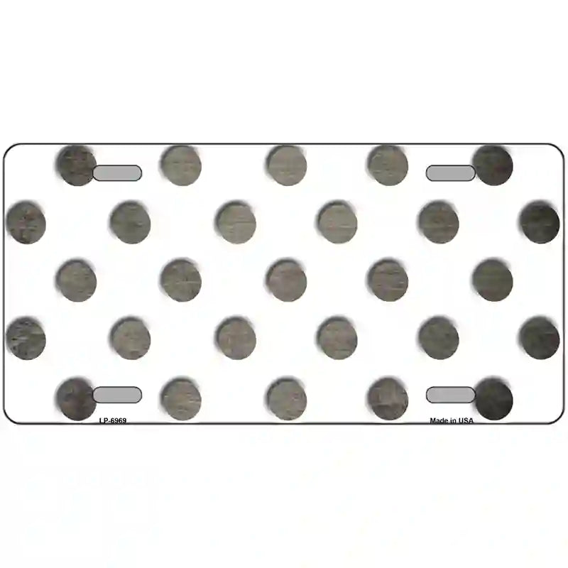 Tan White Dots Oil Rubbed Metal Novelty License Plate 24" x 12" (LLP)