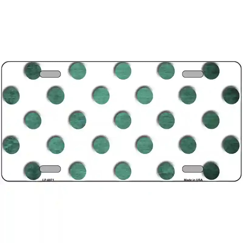 Mint White Dots Oil Rubbed Metal Novelty License Plate 24" x 12" (LLP)