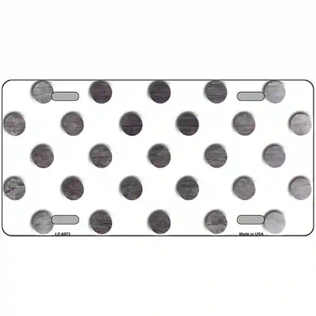 Black White Dots Oil Rubbed Metal Novelty License Plate 24" x 12" (LLP)