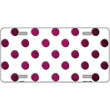 Pink White Dots Oil Rubbed Metal Novelty License Plate 24" x 12" (LLP)